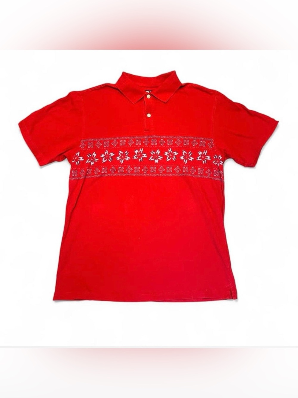 CHAPS X Ralph Lauren Collab Cotton Hawaiian Flower Print Polo